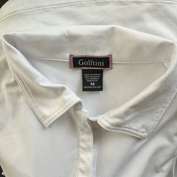 Golftini White Sleeveless Golf Polo Embroidered Pink Martini Glass Size Medium - Picture 8 of 8